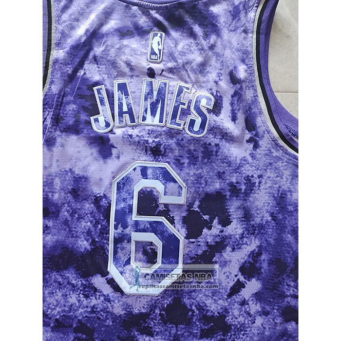 Camiseta Los Angeles Lakers LeBron James NO 6 Select Series 2023 Violeta